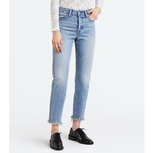 LEVI'S Wedgie Icon Fit Ankle Jeans Button Fly Medium Faded Wash